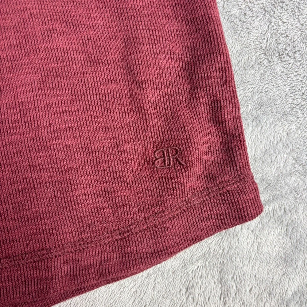 Banana Republic Thermal Mens XXL Burgundy Double Knit Crew NMT0188S Slub Raglan